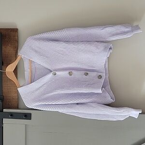 Lavender Cropped Chunky Gap Sweater